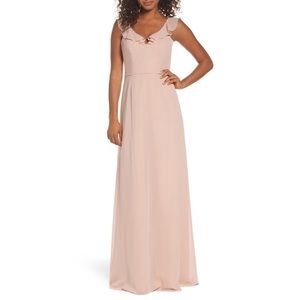 Monique LHUILLIER KEIRA RUFFLE TRIM GOWN 👗🌸
